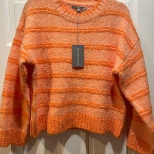 Oversized Orange Striped Sweater